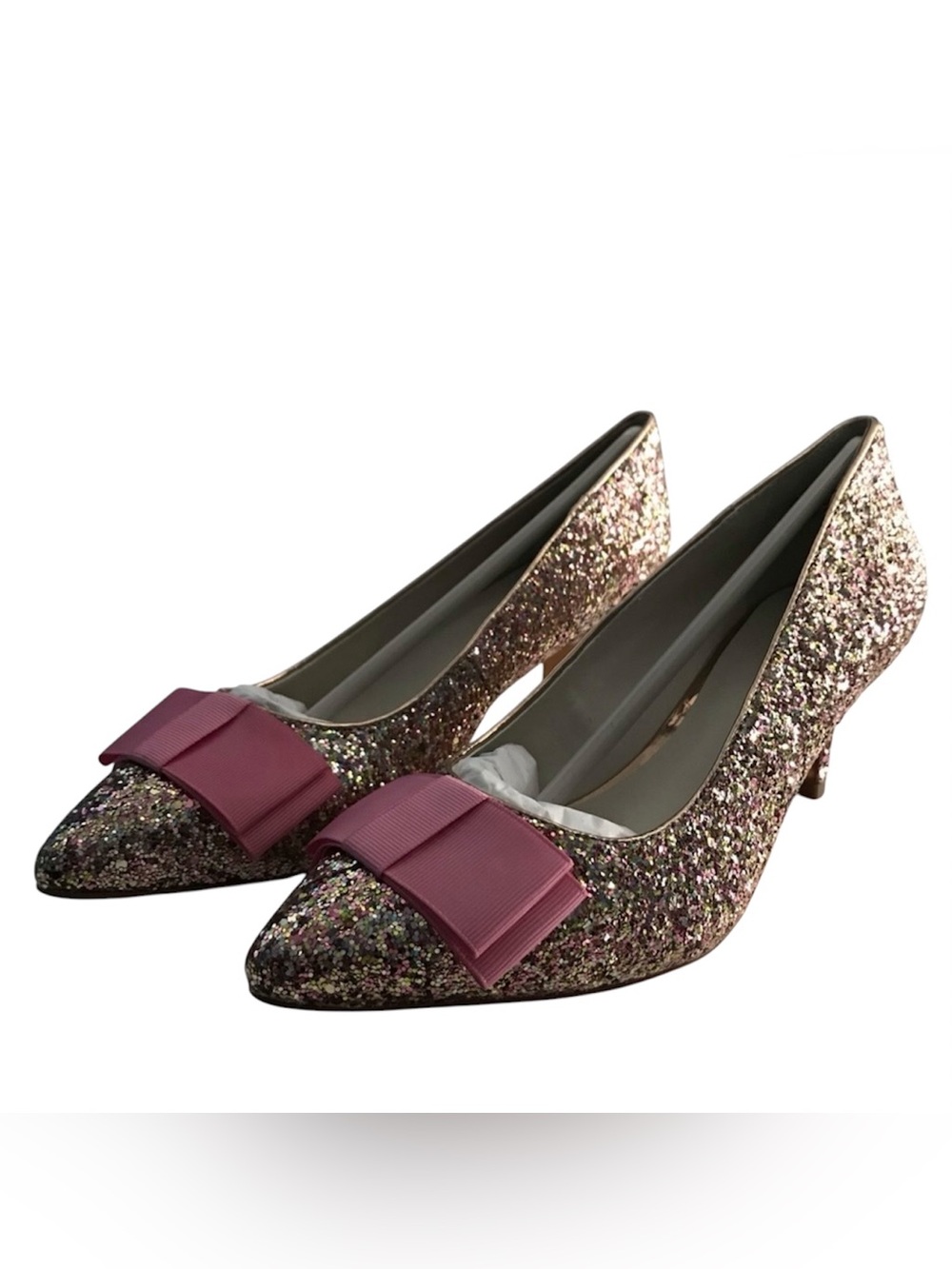 Jenn Ardor Champagne Glitter Heels